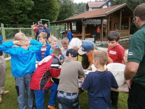 Ferienprogramm 2014: Kinder an der Aufzuchtanlage